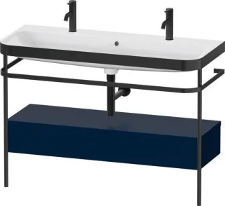 Duravit Happy D.2 Plus c-bonded Set mit Metallkonsole und Schubkasten Nachtblau Seidenmatt 1175x490x HP4764O98980000