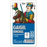 Ravensburger Spiel 2 x 24 Blatt FX Schmid Spielkarten Gaigel Binokel Wür. Bild Etui 27062