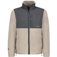 SUBLEVEL Fleecejacke Herren Teddyfleecejacke mit Brusttasche und Stehkr Fleecejacke Outdoorjacke Kuscheljacke