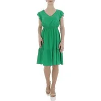 Ital-Design Sommerkleid Damen Freizeit (85941298) Rüschen Sommerkleid in Grün