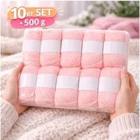 Nomiro 10er Set Luxus-Mischgarn - 500g Wolle - weiches Webgarn 10x50g Häkelwolle, 600 m (Set, 10 Knäuel je 50 g - Gesamtgewicht 500 g)