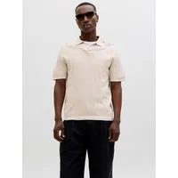 Jack & Jones Polokragenpullover JJEBRADLEY KNIT SPLIT NECK SS SN Baumwolle