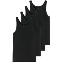 Schiesser Unterhemd 4er-Pack - 95/5 - Organic Cotton (Spar-Set) Unterhemd / Tanktop - Baumwolle - Tiefer Rundhalsausschnitt