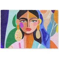 MuchoWow Fußmatte Porträt - Frau - Modern, Rechteckig, innen Schmutzfangmatte, Tür, Schmutzfänger Flur, Teppich 60x40 cm