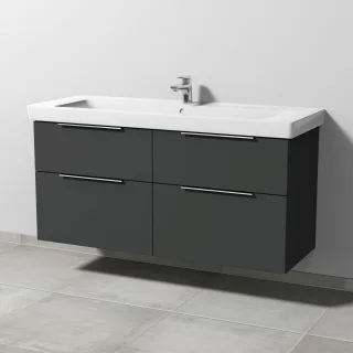Sanipa 3way Waschtischunterbau zu Villeroy & Boch Subway 2.0 Waschtisch mit 4 Auszügen, Graphit-Matt UP6161B