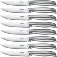 D.Perlla Steakmesser Steakmesser-Set mit gerader Schneide, 8 Stück (8 Stück), mit ergonomischem Griff und gerader Schneide