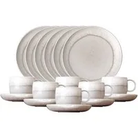 like. by Villeroy & Boch Kaffeeservice Perlemor Sand Kaffeeservice 18er Set (18-tlg), 6 Personen, Porzellan
