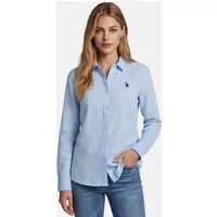 U.S. Polo Assn. Blusenshirt USBellaa Damen - Leinenbluse luftig mit Knopfleiste Leichtes Sommerhemd aus Leinenmix mit Kragen