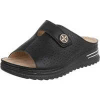 Ital-Design Damen Pantolette mit Lochung und Schmuckdetail Plateausandaletten (91849159) Keilabsatz/Wedge Keilsandaletten in Schwarz