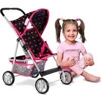 kinderplay Puppenbuggy Puppenbuggy mit Verdeck – stabiler Spielwagen – ab 3 Jahren