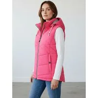 Dry Fashion Steppweste Rügen Damen Weste gesteppt Kapuze - Outdoor Damenweste Windabweisend Kapuze verstellbar & abnehmbar, 2-Wege-Reißverschluss, Seitentaschen