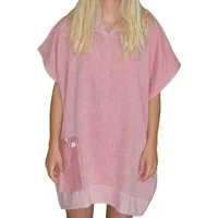 Lou-i Badeponcho Surfponcho Made in Germany Badeponcho, Kapuze, Tasche mit Knopf, mit Kapuze und Tasche