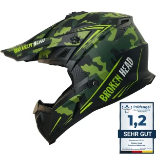 Broken Head Crosshelm Squadron Rebelution Camouflage-Grün