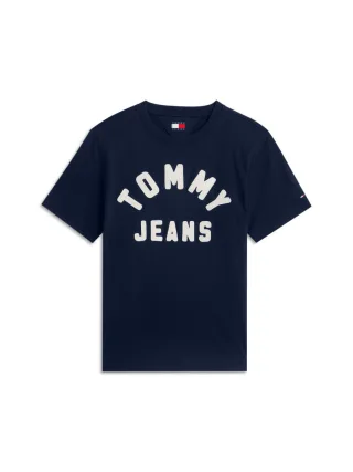 Tommy Hilfiger - T-Shirt mit Logo-Print blau - Gr. - S
