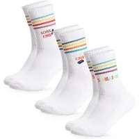 OCCULTO Tennissocken Jungen & Mädchen Schulkind Tennis Socken 3er Pack (Modell: School) (3-Paar)