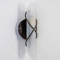 hofstein Wandleuchte »Curdomo« Wandlampe aus Metall/Glas in Gold/Braun/Weiß, ohne Leuchtmittel, Up & Down-Effekt, 1xE14, Innen mit Lichteffekt u. An-/ Ausschalter