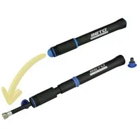 FISCHER Fahrrad Fahrradpumpe Mini Fahrrad-Pumpe Reflex Luftpumpe Minipumpe, Anschluss-Schlauch für Auto-Ventil Dunlop-Ventil Scaverand-Ventil