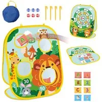 CLTYQ Spielzeug-Gartenset geeignet für Kinder ab 3 Jahren, 3-in-1 Wurfspiel mit Sandsäckchen, (für drinnen, draußen und Gartenpartys), Geburtstagsgeschenk,Indoor-, Garten- und Partyspielzeug