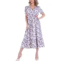 Ital-Design Sommerkleid Damen Freizeit Geblümt Sommerkleid in Lila
