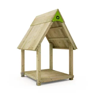 Shora Spielhaus für Spielplatz - Massivholz Konstruktion 11x11 cm Pfosten - Wetterfestes Outdoor Spielgerät PRO Serie für Kindergärten - Wickey