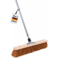 BawiTec Straßenbesen Handwerker Kokosbesen Teleskopstiel Besen Industriebesen Werkstatt, Innenbereich, Aussenbereich, Teleskopstiel