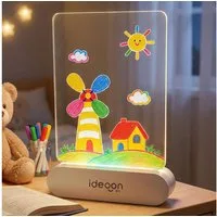 shop'n smile ideoon Wandtafel Kreative LED Acryl Maltafel für Kinder, (1-tlg), mit Akku & 7 Buntstifte
