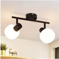 Nettlife Deckenstrahler Schwarz/Weiß E14 Innen Vintage Glas Lampenschirm Spotleuchte, ohne Leuchtmittel, Morden Spotleuchte für Schlafzimmer Wohnzimmer