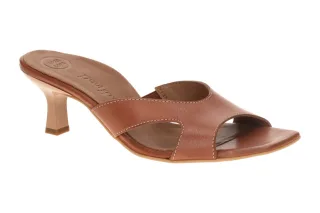 Paul Green Damen Pantoletten 6194-009 cognac Echtleder Trichterabsatz