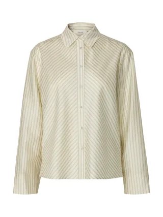 selected women - SLWCONNIE LS RELAXED SHIRT Egret - Gr. - 36