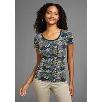 KangaROOS Kurzarmshirt mit geblümten Allover-Print