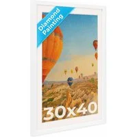 PHOTOLINI Bilderrahmen für Diamond Painting, passendes Passepartout, Bilder im Galerie-Look, für 1 Bilder (1 Einzelrahmen), Hochwertiger Galerie-Look für Diamond Painting Motive in 25x35 cm