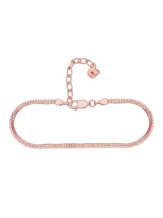 cai Fußkette 925/- Sterling Silber rosé vergoldet Venezianer Kette zweireihig