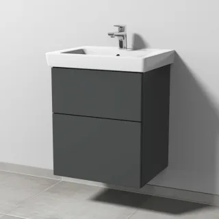 Sanipa 3way Waschtischunterbau zu Villeroy & Boch Subway 2.0 Waschtisch mit 2 Auszügen, Anthrazit-Ma SM61122