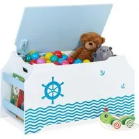 relaxdays Spielzeugtruhe mit Bücherfäch