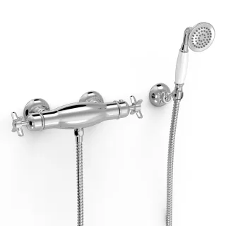 Tres Brausethermostat Aufputz Anti Kalk Messing Handbrause: Ø 78 mm , 24216409 24216409
