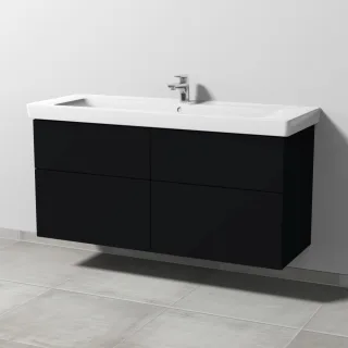 Sanipa 3way Waschtischunterbau zu Villeroy & Boch Subway 2.0 Waschtisch mit 4 Auszügen, Schwarz-Matt SF61608