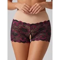 Elegant Love High-Waist-Slip-Ouvert Unterwäsche aus Spitze, Dessous Höschen Sexy Damenunterhosen, Reizwäsche, am Schritt offen