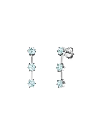 Julie Julsen Ohrstecker 925 Silber rhodiniert Zirkonia hellblau