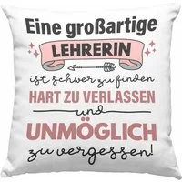 Trendation Zierkissen Trendation - Lehrerin Abschiedsgeschenk Kissen mit Füllung Spruch Klas
