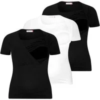 M.M.C. Stillshirt Stillmode Umstandsshirt 3er Set Umstandsmode (3-tlg) Schwangerschaftsshirt