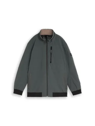 Tom Tailor - Plus Size - Blouson Jacke mit verstaubarer Kapuze Darkest Olive - Gr. - 4XL