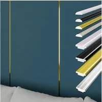 Hexim Isoliertapete, (selbstklebende flexible Zierleiste 3M Randleiste für Isoliertapeten Abschlussleiste abziehen & aufkleben DIY Universalprofil (1 Leiste T1-G gold)