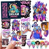 Festivalartikel Kindertattoo Kinder Tattoos K-POP Demon Hunters HUNTRIX abwaschbar, 1-tlg.
