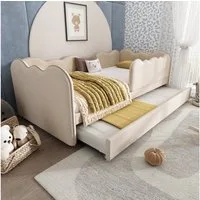 Flieks Daybett, Polsterbett Tagesbett Schlafsofa Kinderbett 90x190cm mit Ausziehbett