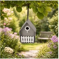 HTI-Living Vogelhaus Vogelhaus Nessa Grau, Nistkasten Kunststoff