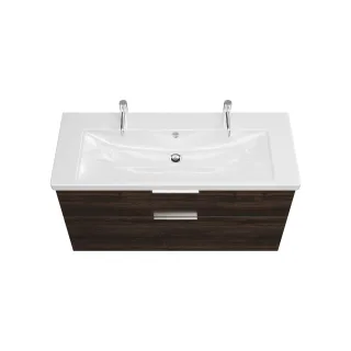 Burgbad Keramik Waschtisch-Set Eqio Marone Dekor Trüffel/Alpinweiss, SEZB123F2012C0001 SEZB123F2012C0001