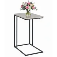 relaxdays Beistelltisch in C Form, Schwarz-Grau
