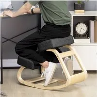 Vinsetto Stuhl Ergonomischer Kniestuhl zur Verbesserung der Körperhaltung (Gesundheitsstuhl, 1 St), für Zuhause, Büro, Schwarz