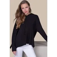 Passioni Strickpullover Oversize-Pullover mit asymmetrischem Saum und Fledermausärmeln Einheitsgröße