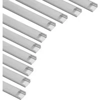 Clanmacy LED-Stripe-Profil 10x 1m LED Aluminium Profil LED Strip Schiene